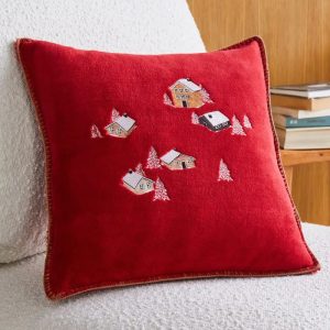 Housse de coussin polaire Au cœur de la vallée rouge – vue d’ensemble