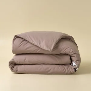 Housse de couette brodée Au cœur de la vallée taupe Sylvie Thiriez
