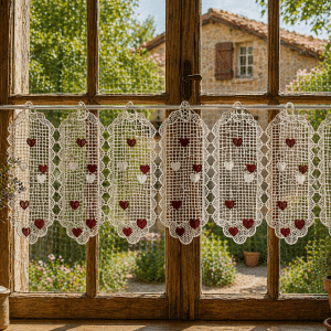 Brise-bise macramé Saint Valentin