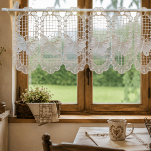 Brise-bise macramé Papillon