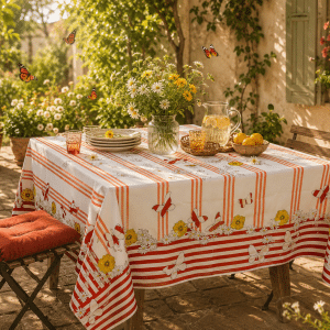 Nappe Saint-Tropez en satin de coton — vue d’ensemble