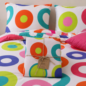 Parure Blog multicolore – vue du lit