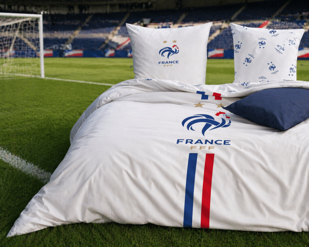 Parure FFF Classic blanche avec coq France et bandes tricolores