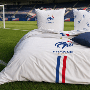Parure FFF Classic blanche avec coq France et bandes tricolores