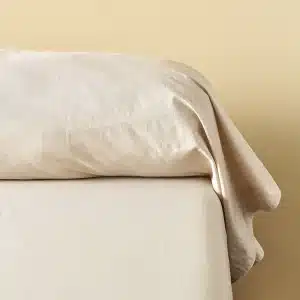 Taie de traversin en percale lavée beige épeautre Sylvie Thiriez